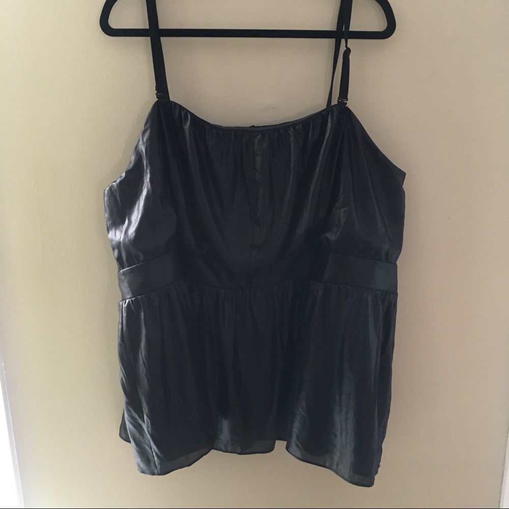 Shiny Black Lane Bryant Cami Tank Top NWOT size 28